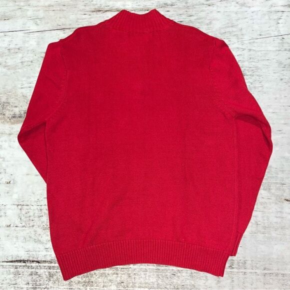 NWT U.S. Polo Assn Cable Knit Striped Sherpa Neck 1/4 Zip Sweater Men’s Large - Picture 5 of 5